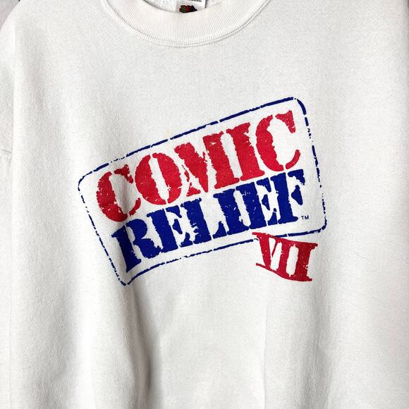 Vintage 1995 Comic Relief  HBO Special White Sweatshirt XL - Picture 4 of 8